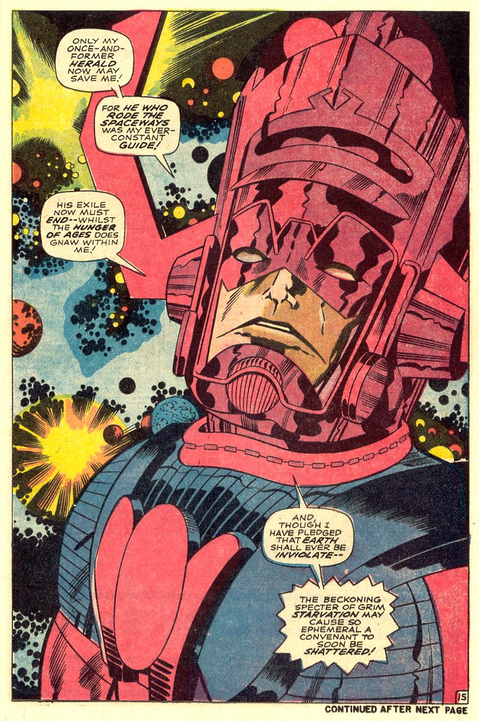 Fantastic Four 74 Galactus splash page 1968 Kirby