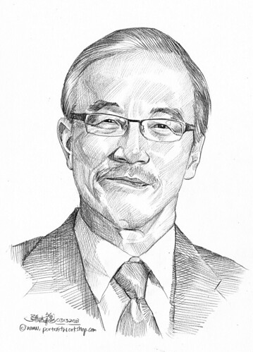 Pencil portrait for Chinese Swimming Club John Chew - 7