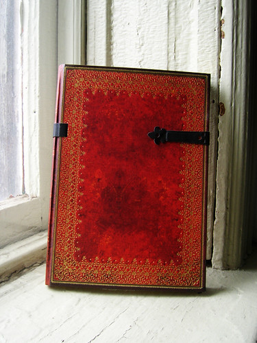 leather bound sketchbook that i am going to make into a winterval grimoire