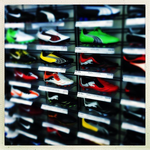 The brighter the color the faster you'll go. #shoes #soccer