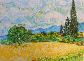 After VanGogh's 'Cypresses'