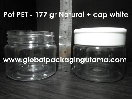 Pot PET - 177 gr Natural + Cap white