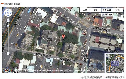 此區許多樹木皆是日據時期就存在，但台北市文化局老樹保護網頁上，此區(光明里)僅列了一棵老樹。