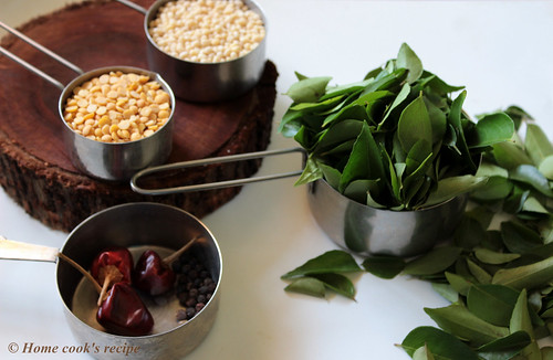 Ingredients for curry leaves powder