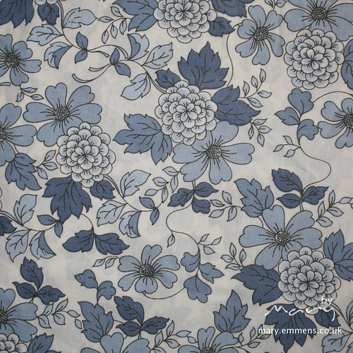 Vintage sheet - dark blue floral