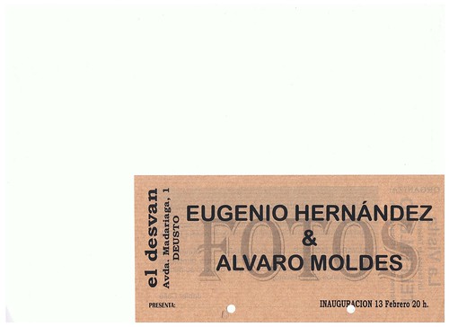 Anverso Flyer Expo Fotografica de Eugenio Hernandez y Alvaro Moldes El Desvan by LaVisitaComunicacion