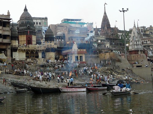Manikarnika Ghat, famous crematorium in Varanasi (Varanasi, India)
