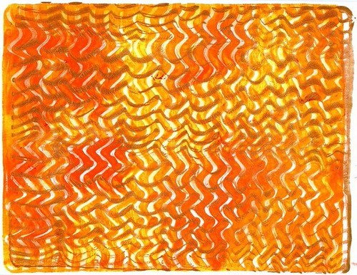 Firery Waves - Orange and Yellow Mon print