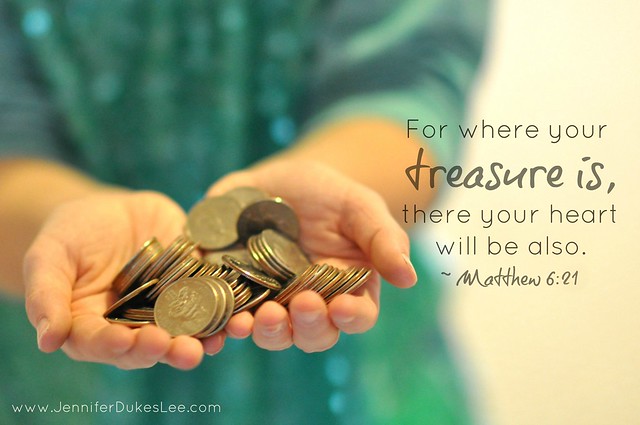 treasure, coins, heart, Matthew 6:21