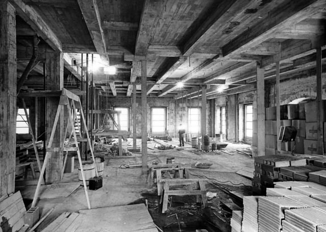 View from the Lincoln Room during the White House Renovation, 01/23/1951