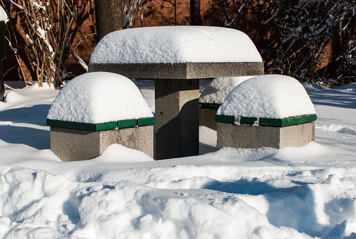 Parkette fresh snow table top snow mounds - #40/365 by PJMixer