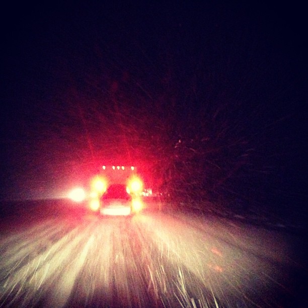 Exhausted driving slowly through snow in NM. Can it get worse? Yes, it probably can.