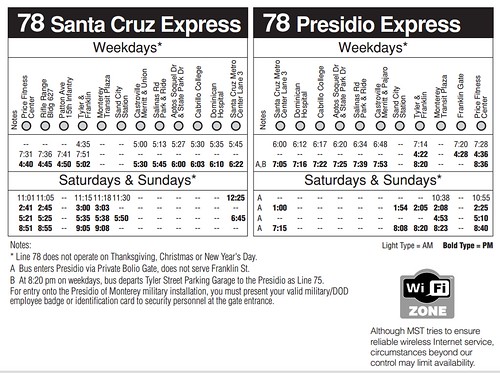 MST 78 timetable