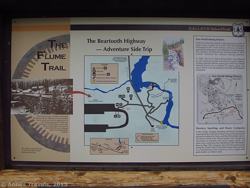 Map & introduction to the Flume Trail area, Beartooth Scenic Highway, Gallatin National Forest, Montana