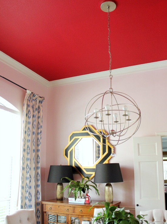 Hi Sugarplum | Pink Walls & Red Ceiling Dining Room