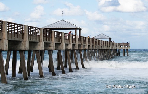 waves under the pier by Alida's Photos