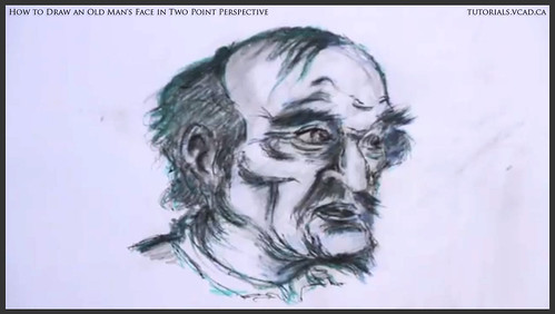 learn how to draw an old man's face in two point perspective 047