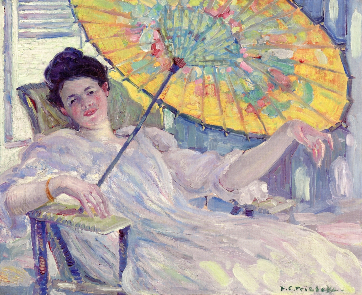 Woman with Parasol by Frederick Carl Frieseke, c. 1912