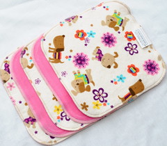 Cotton Velour and Flannel Cloth Wipes<br>Set of 5 8"<br><b>I Love My Dog</b>