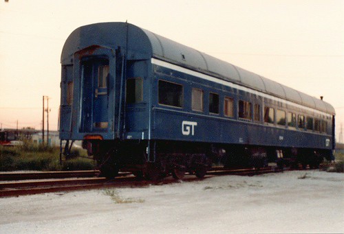 A Grand Trunk Western Railroad business car parked at the soon to be closed GTW Elsdon Yard.  Chicago Illinois.  August 1983. by Eddie from Chicago