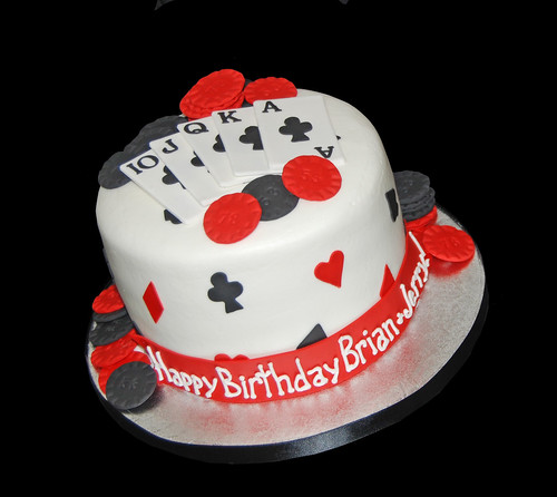 Poker themed birthday cake 53rd and 78th