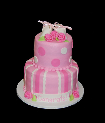 pink baby shower cake