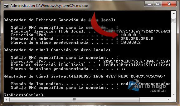Windows 7: IP LAN