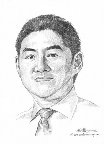 Pencil portrait for Chinese Swimming Club Shawn Lim - 25