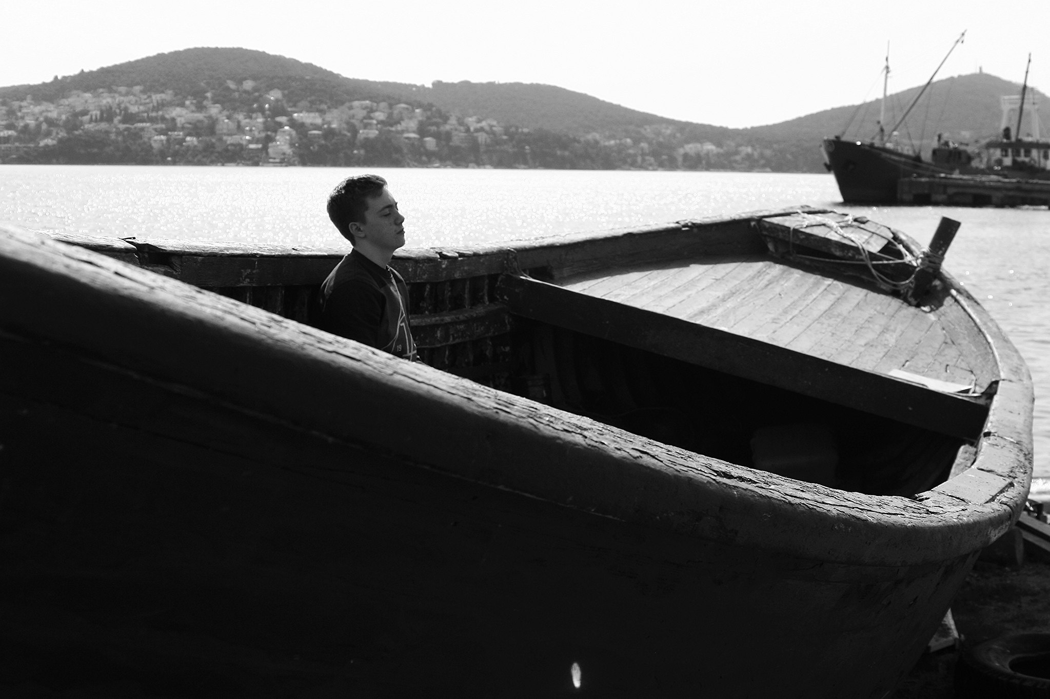 Ruskin in the fishing harbour at Heybeliada