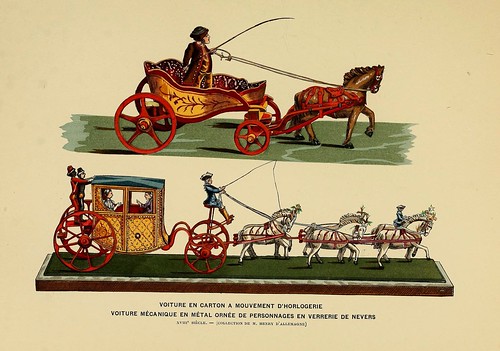 005-Coche de carton y coche mecanico en metal siglo XVIII-Histoire des jouets….1902- Henry René d’ Allemagne