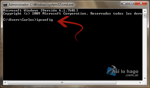 Windows 7: ipconfig