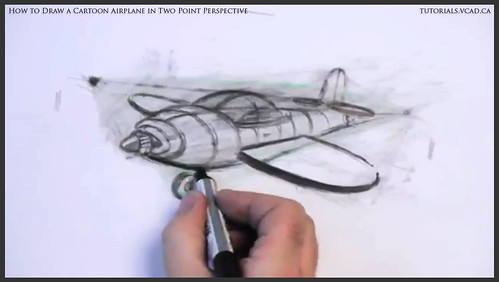 learn how to draw a cartoon airplane in two point perspective 037