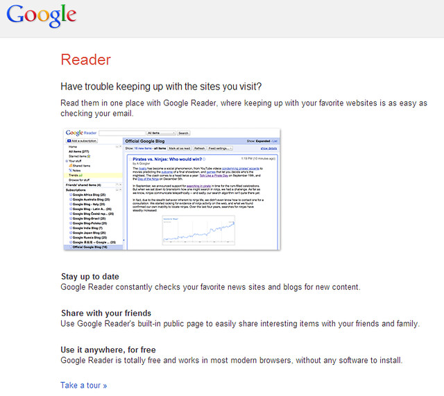 Google Reader promo
