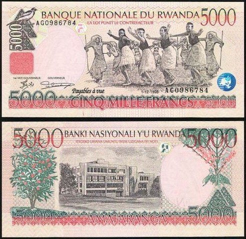 5000 Frankov Rwanda 1998, Pick 28