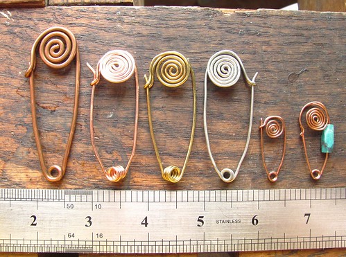 size examples for fibula pins by Stephanie Distler