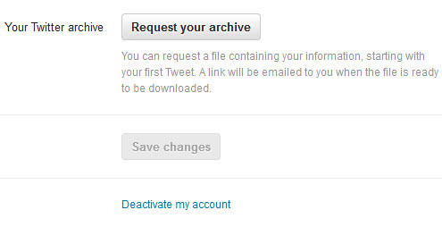 twitter download message archive screenshot