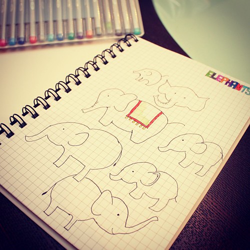 Today we #doodle #elephants.