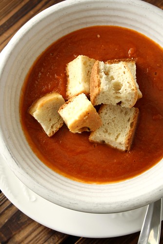 Sundried Tomato Soup with Badass Croutons