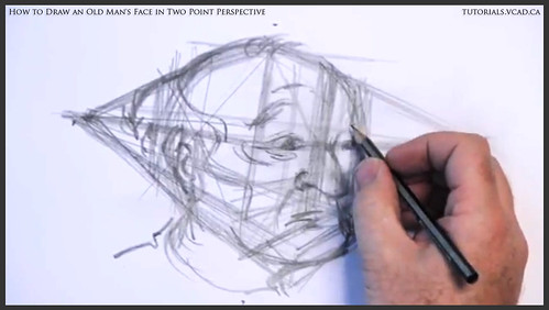 learn how to draw an old man's face in two point perspective 014
