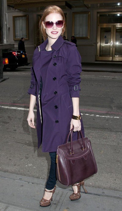 4 Jessica Chastain wearing Burberry in New York 3rd January 2013