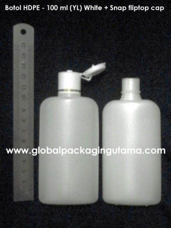 Botol HDPE - 100 ml (YL) + snap fliptop cap_1