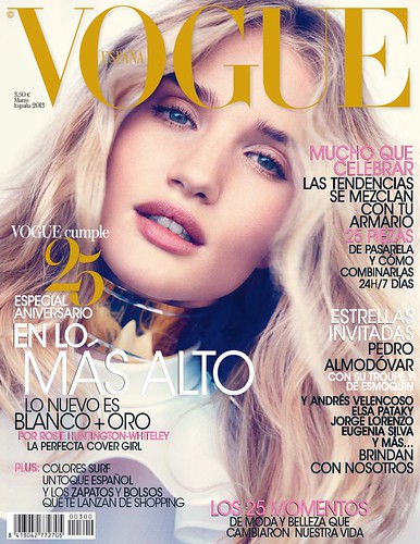 Rosie Huntington-Whiteley Magazine Cover Vogue Spain March 2013 by Biilboard Hot 100