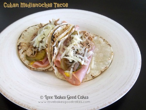 Cuban Medianoches Tacos on plate.