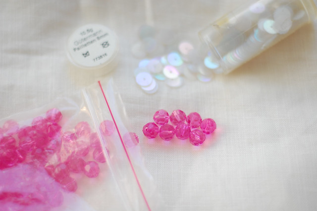 pink beads & sequins