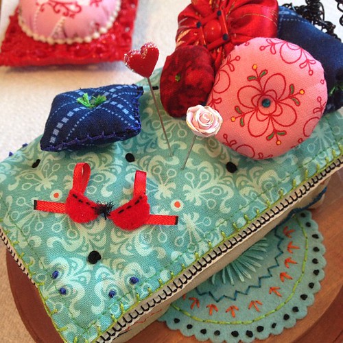 Bed Pincushion coming together by Pinks & Needles (used to be Gigi & Big Red)