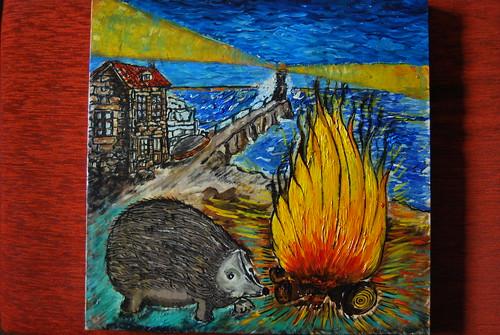 # cadro 14, noite de san xoan, autor nora luca, oleo sobre mesa de ikea, 2009 by buscando a nora luca