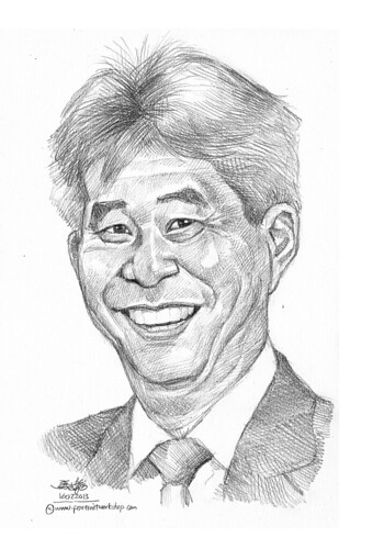 Pencil portrait for Chinese Swimming Club president - 2 (revised)