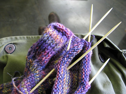 Knitting away