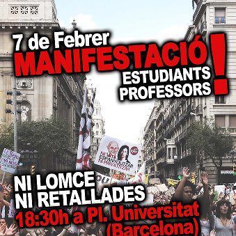 cartell vaga d´estudiants i professors 7 febrer 2013