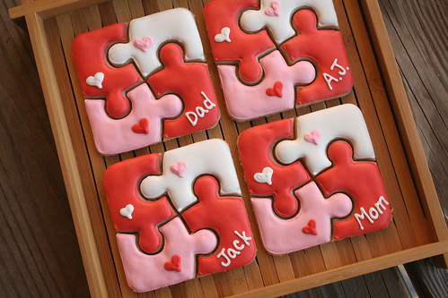 Puzzle Valentine Cookies.